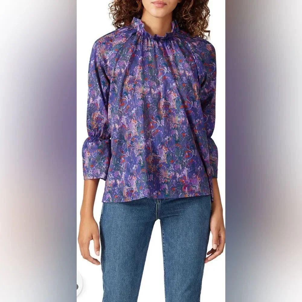 Cynthia Rowley Printed Eden Top Size XS Oversized